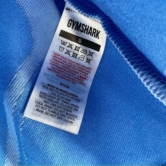 Gymshark Blue Cinch Cropped Hoodie Long Sleeve - Picture 4 of 5